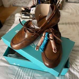 Sperry Distressed Chocolate Leather Boat Shoes